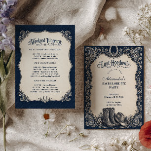 Elegant Denim Last Hoedown Bachelorette Invitation