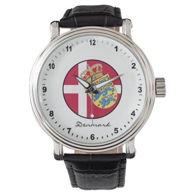 Elegant Denmark Watch & Danish Flag (Front)