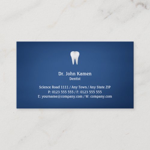 Elegant Dental  Blue Business Card