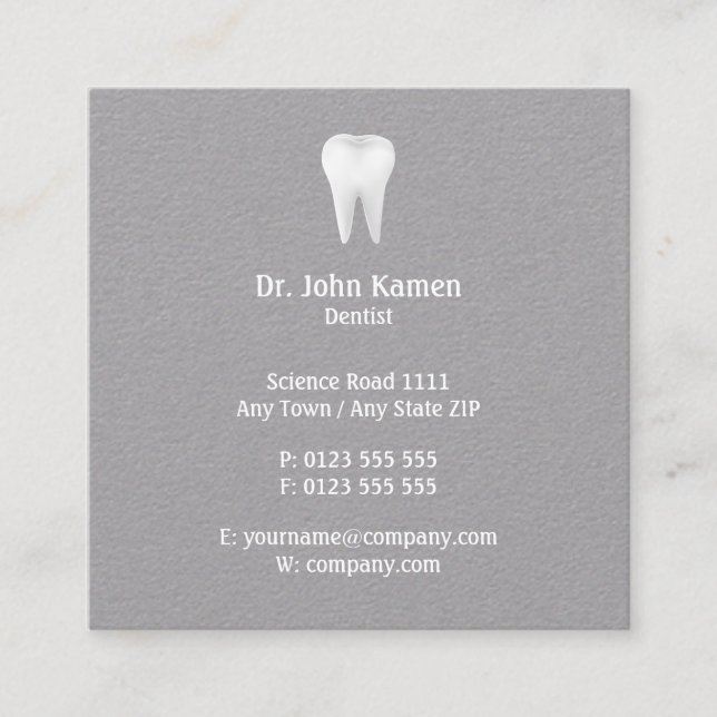Elegant Dental | Professional Square Business Card (Front)