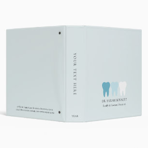 Elegant dentist airy light blue professional 3 ring binder