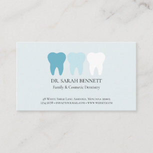 Elegant dentist airy light blue professional appointment card