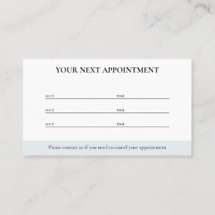 Elegant dentist airy light blue professional appointment card