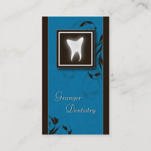 Elegant Dentist Business Card Blue Molar Tooth