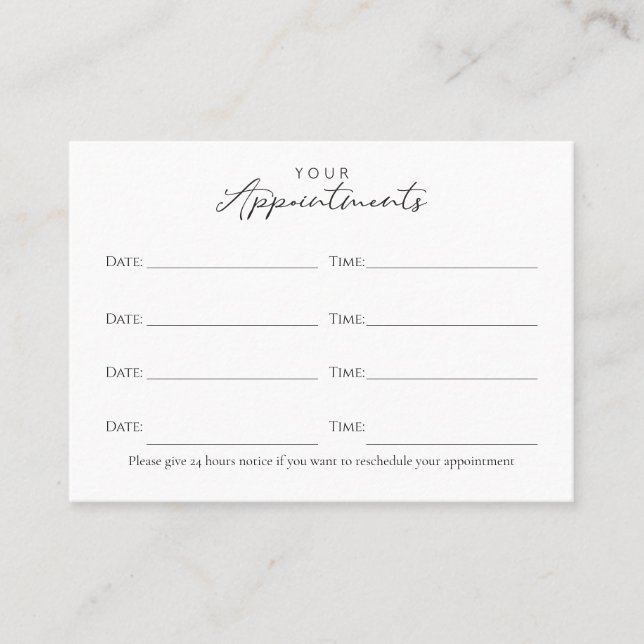 elegant, dentist, dental appointment card (Front)