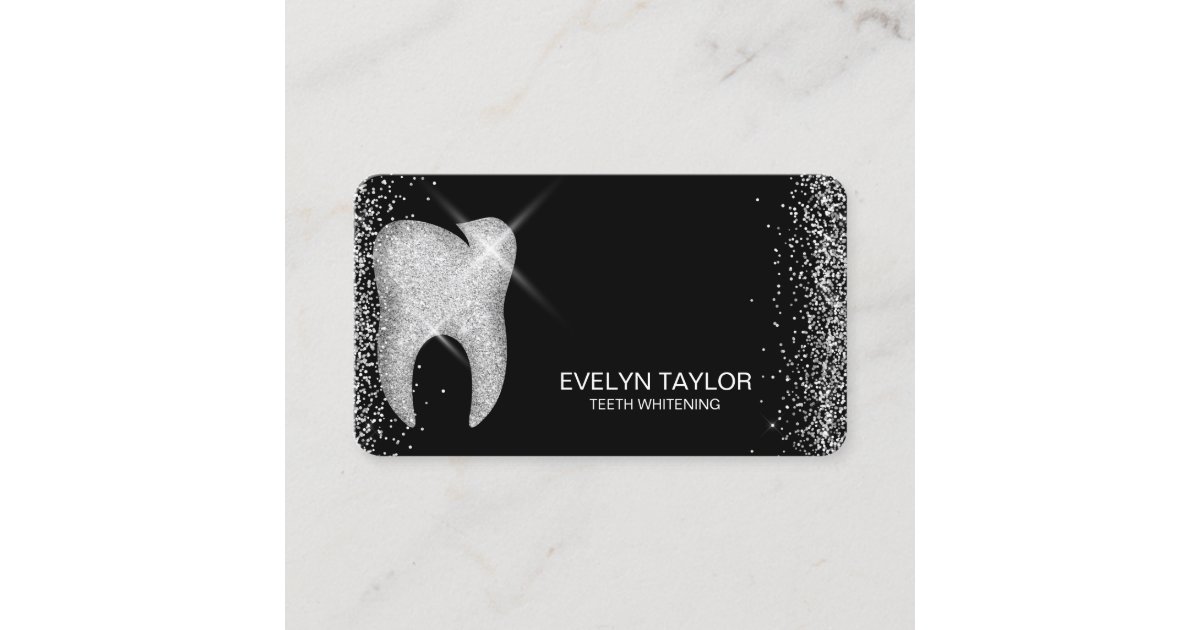 Elegant Dentist Dental Clinic Teeth Whitening Business Card Zazzle