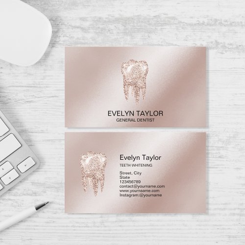 Elegant Dentist Dental Clinic Teeth Whitening Business Card