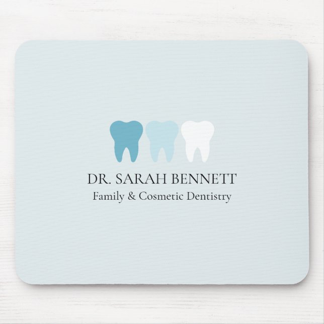 Elegant dentist light blue professional mouse pad (Front)