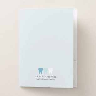 Elegant dentist light blue professional pocket folder
