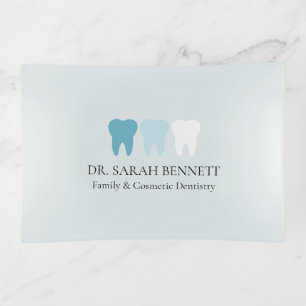 Elegant dentist light blue professional trinket tray