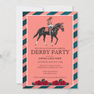 Elegant Derby Party Invitation with Horse Artt