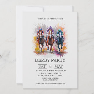 Elegant Derby Party Invitation with Horse Racing I