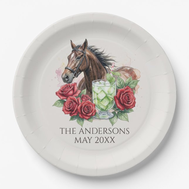 Elegant Derby Party  Paper Plates (Front)