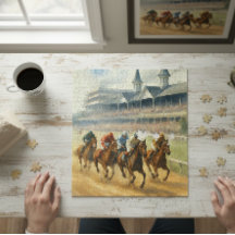 Elegant Derby Watercolor Equestrian Art