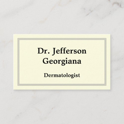 Elegant Dermatologist Business Card