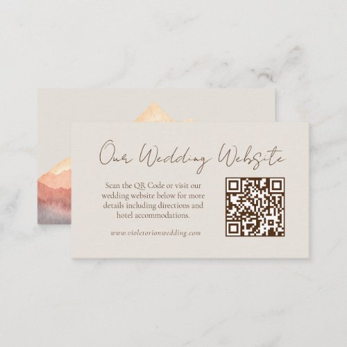 Elegant Desert Mountains QR Code Enclosure Card