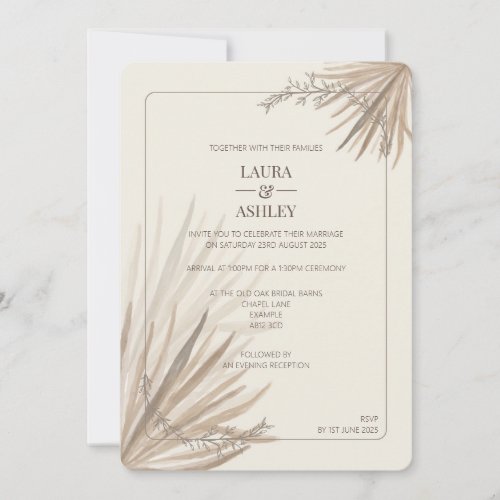 Elegant Desert Palms Wedding Invitation