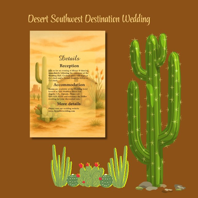 Elegant Desert Southwest Wedding Golden Sunset Enclosure Card (Creator Uploaded)