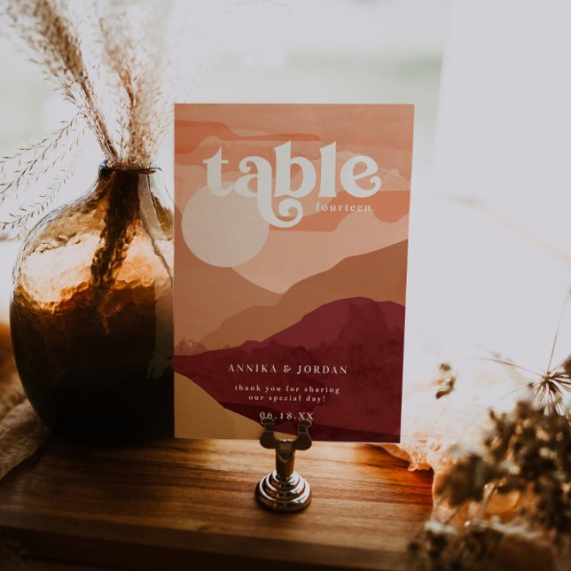 Elegant Desert | Terra Cotta Personalized Wedding Table Number (Creator Uploaded)