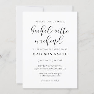 Elegant design Bachelorette Weekend Invitation