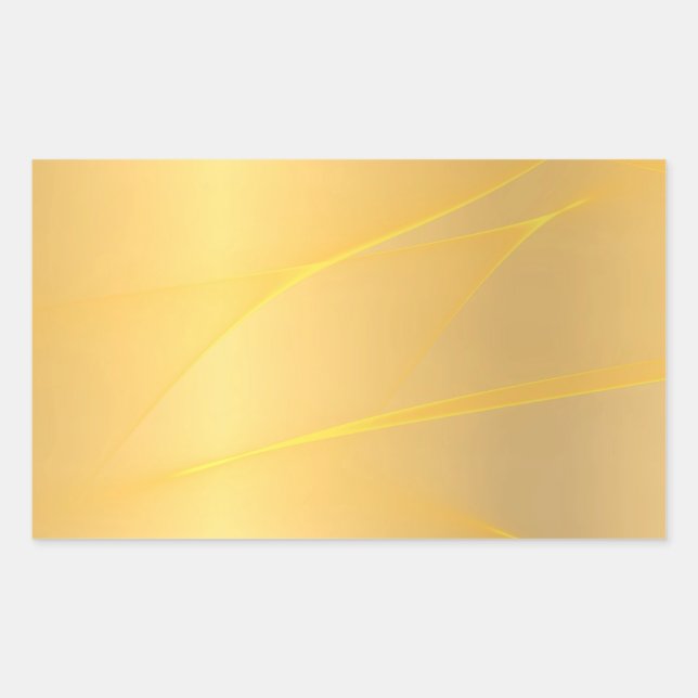 Elegant Design Blank Template Glamorous Faux Gold Rectangular Sticker (Front)