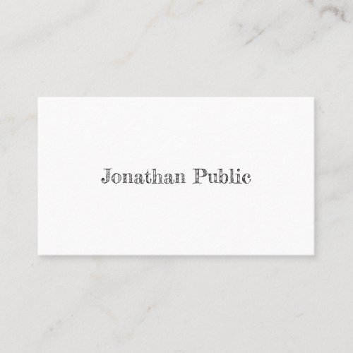 Elegant Design Classic Nostalgic Look Plain Trendy Business Card