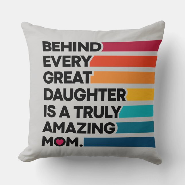 Elegant Design Expression Text for Mothers Day Throw Pillow (Front)