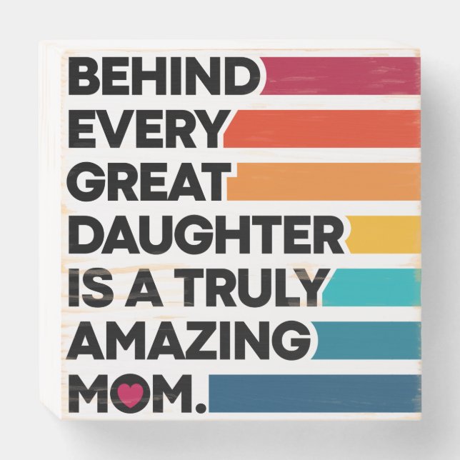 Elegant Design for Moms Day  Wooden Box Sign (Front Horizontal)