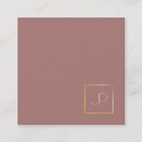 Elegant Design Gold Monogram Template Modern Luxe Square Business Card