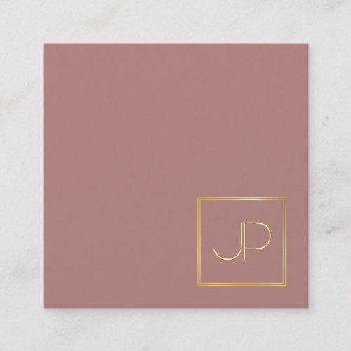 Elegant Design Gold Monogram Template Professional Square Business Card