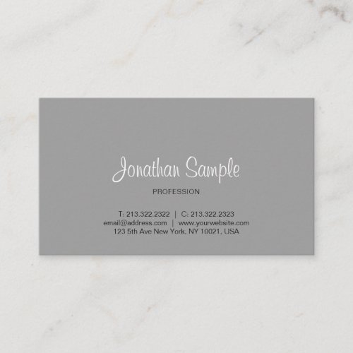 Elegant Design Gray Modern Simple Professional Business Card