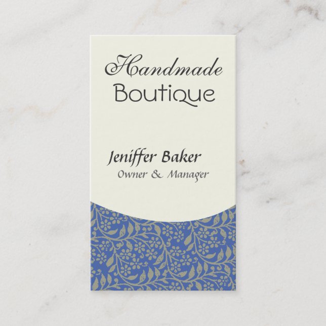 Elegant  Design  Jack of All Trades Retro Blue Business Card (Front)