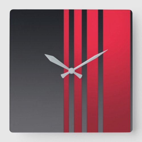 Elegant design modern pattern vertical stripes square wall clock