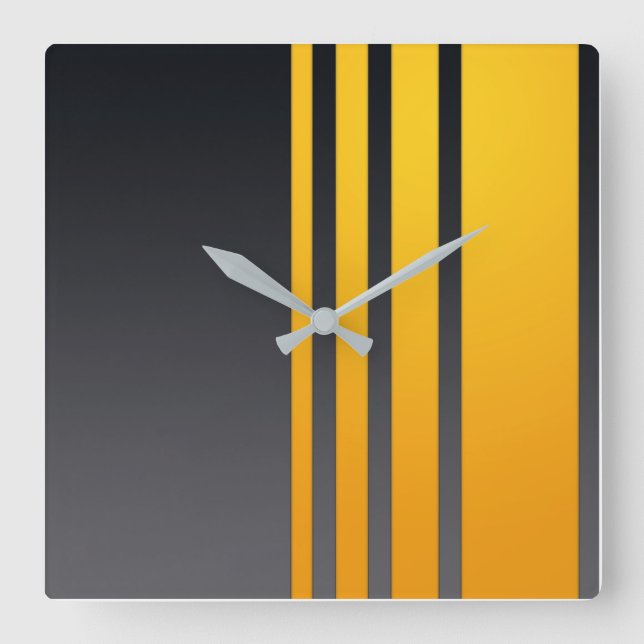 Elegant design, modern pattern, vertical stripes square wall clock (Front)