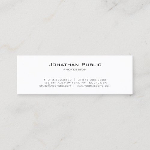 Elegant Design Modern Simple Plain Professional Mini Business Card
