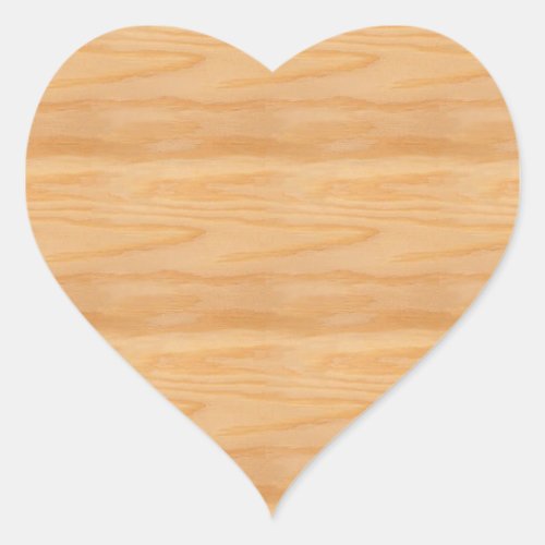 Elegant Design Nature Wood Blank Template Trendy Heart Sticker