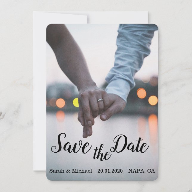Elegant Design/ Photo Save The Date (Front)