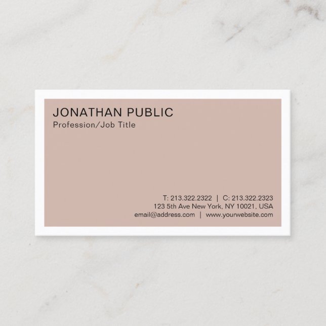 Elegant Design Professional Modern Minimalistic Business Card (Front)