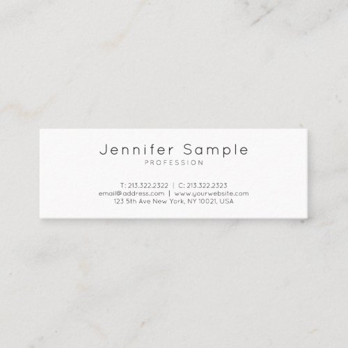 Elegant Design Sleek Plain Professional Modern Mini Business Card