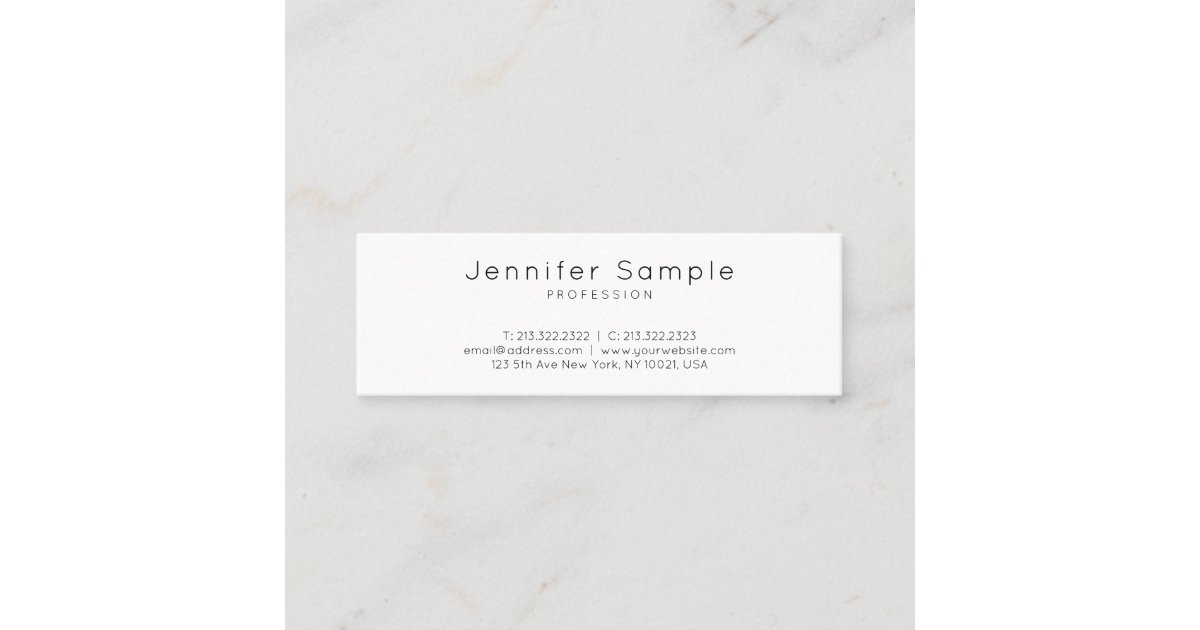 Elegant Design Sleek Plain Professional Modern Mini Business Card | Zazzle
