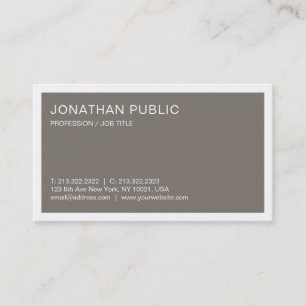 Elegant Design Sleek Plain Trendy Brown Luxury Business Card