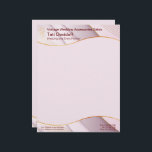Elegant design Soft colors Pink Gold  Letterhead<br><div class="desc">Simple elegant design in soft colors. Versatile for many businesses,  whether you are a makeup artist,  hairdresser or massage therapist,  bridal shops,  event planners,  etc.</div>