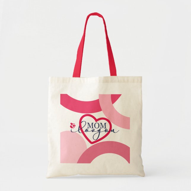 Elegant design Text Mom I Love You With Heart  Tote Bag (Front)