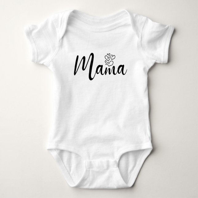 Elegant design Text Mom Typography Baby Bodysuit (Front)