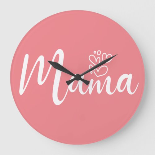Elegant design Text Mom Typography Large Clock