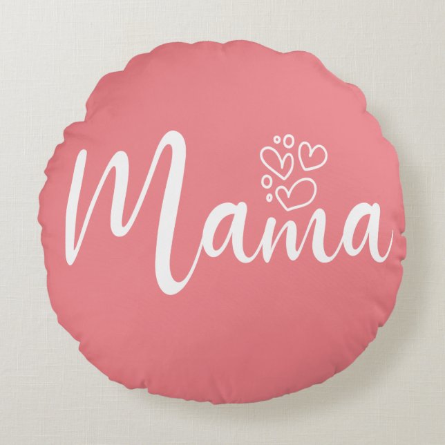 Elegant design Text Mom Typography Round Pillow (Front)