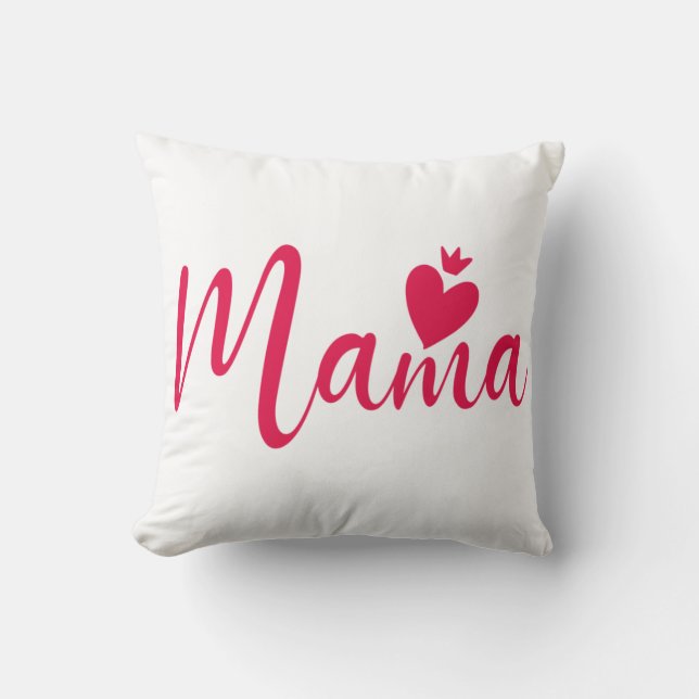 Elegant design Text Mom Typography Throw Pillow (Front)