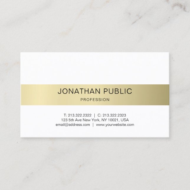 Elegant Design Trendy Minimalistic Modern Plain Business Card (Front)