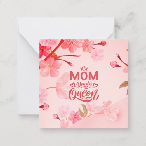 Elegant Design Typography Mom You Are The Queen  Note Card