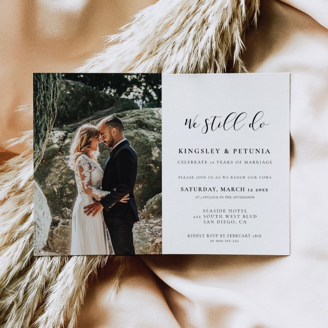 Elegant design We still do Vow renewal photo Invitation (Creator Uploaded)
